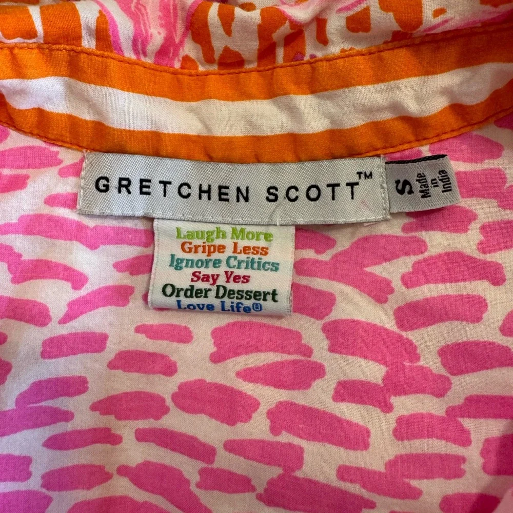 Gretchen Scott Flamingo Print Tie Waist Shirt Dress - Picture 9 of 10